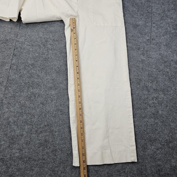 J Crew Pants Womens 2 Ivory Wide Leg High Rise Patch Pocket Preppy Nautical - Picture 3 of 7